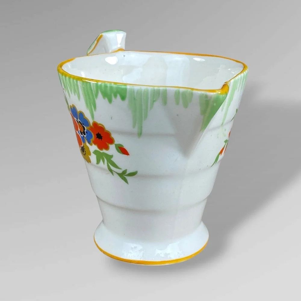 H&K Tunstall Floral Creamer Art Deco Made in England 1930s
